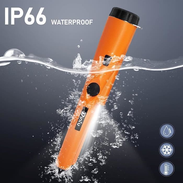 Détecteur de métaux portable, Ip66 Waterproof Pinpointer Détecteur de métaux  360 Détection pour enfants Adultes Haute sensibilité avec indicateur LED  intégré pour