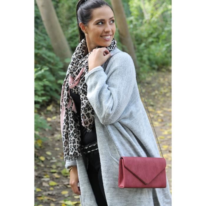 StyleBREAKER Écharpe Femme Léopard & Rayures Colorées – Foulard Franges Hiver 92x180 Cm