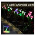 Lampes solaires d'extérieur avec 4 fleurs de lys, étanches IP65, réglables, pour jardin, chemin de terre, décor paysager-3