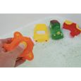 LUDI - Petits jouets en plastique pour jouer dans le bain Dès 6 mois. 4 transports arroseurs rigolos: voiture, avion, scooter,-3