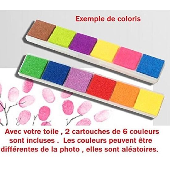 Tableau A Empreintes Pour Les Mariages Anniversaires Baptemes Deux Cartouches Colorees Offertes 60x75 Cm Achat Vente Toile Tableau A Empreintes Pour L Cdiscount