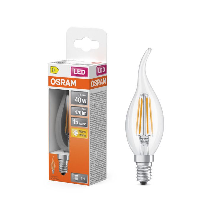 Ampoule LED OSRAM SUPERSTAR CLASSIC B FIL 40, 2,9W, 470lm | Leroy Merlin