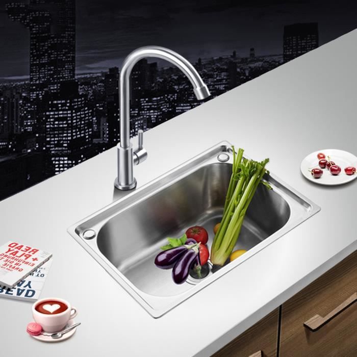 Évier De Cuisine 100x50 Cm - Acier Inoxydable 304 - 1 Bac XXL - Encastrable