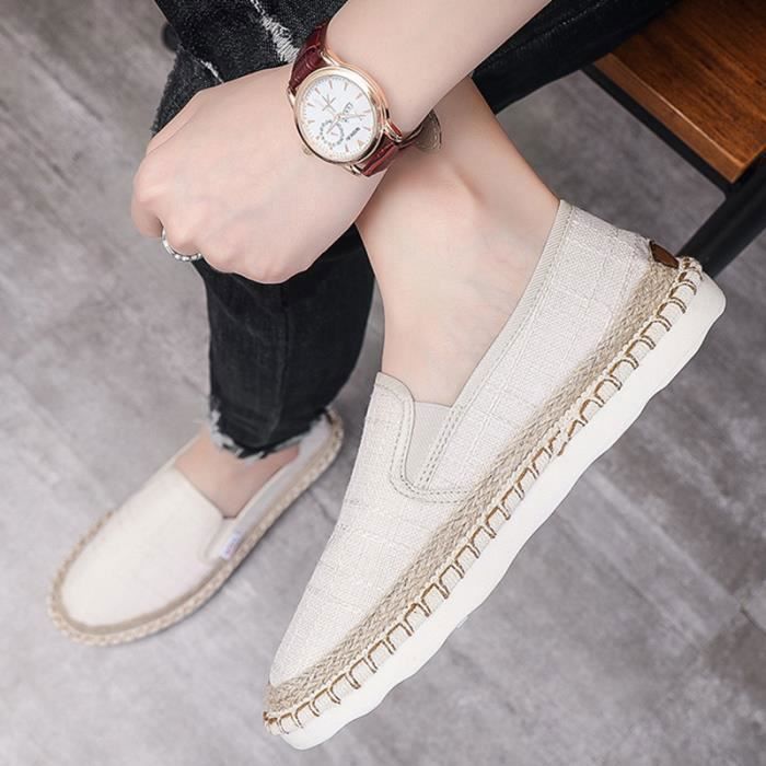 Espadrilles Homme plates classique Cousue Main Toile - LEOCLOTHO-Reservoir  Shoes - Blanc - Homme - Adulte Blanc - Cdiscount Chaussures