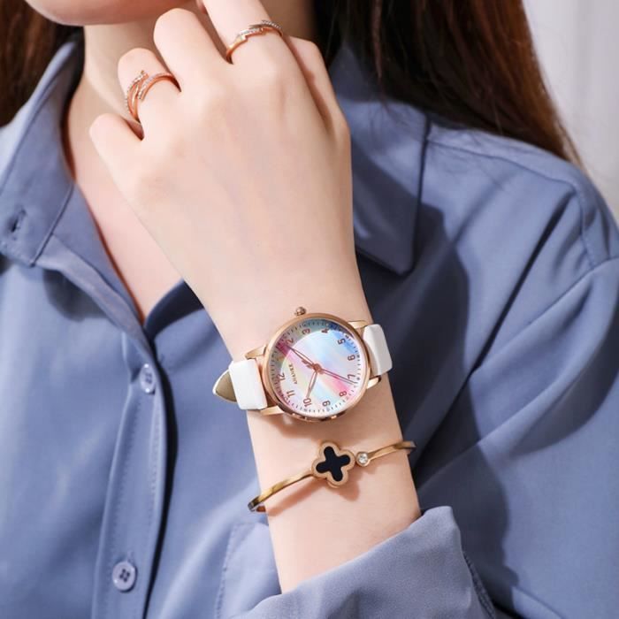 Montre-Bracelet Femme/Fille Frenzy - Design Peace, Hearts, Stars, Arc-en-Ciel, Cœur - Occasion