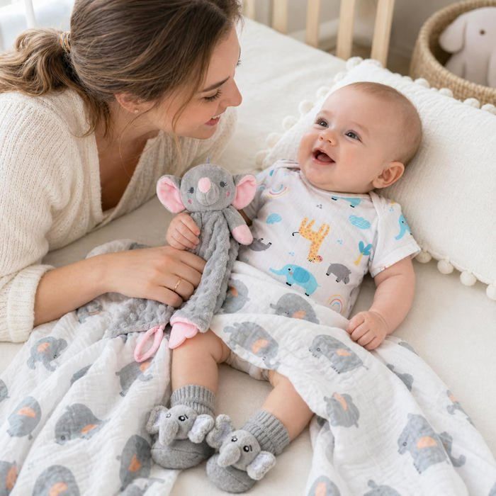 Coffret Cadeau Bébé 15 pièces - Couverture body hochet anneau de ...