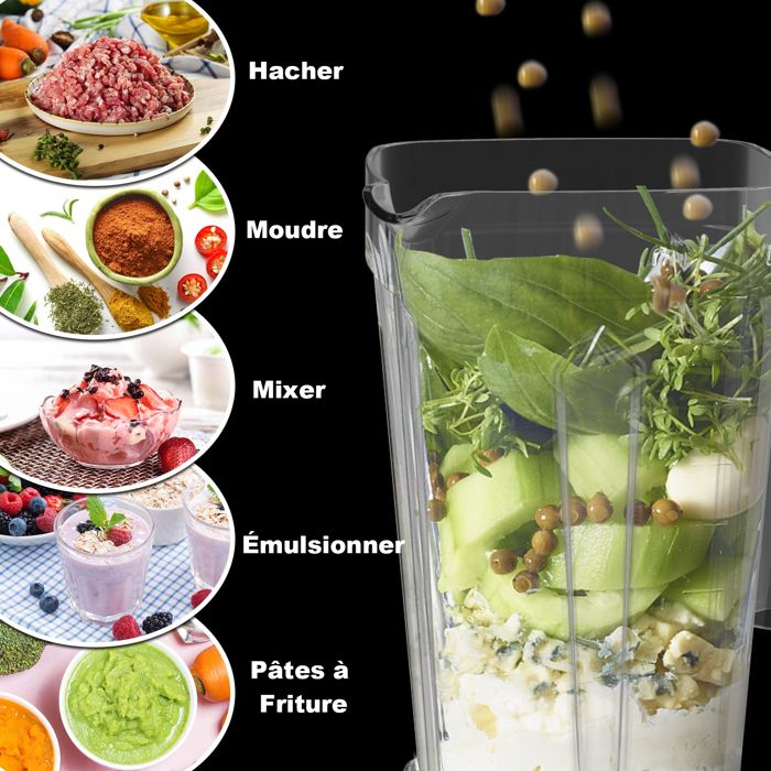 Blender Mixeur Mélangeur Multifonction 3 En 1 Smoothie Maker,1.8L,350W