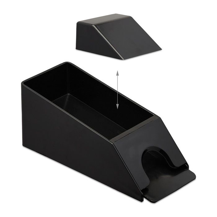 Relaxdays Distributeur De Cartes Avec 6 Jeux Inclus - Sabot Blackjack 10x10x29 Cm, Transparent/Noir