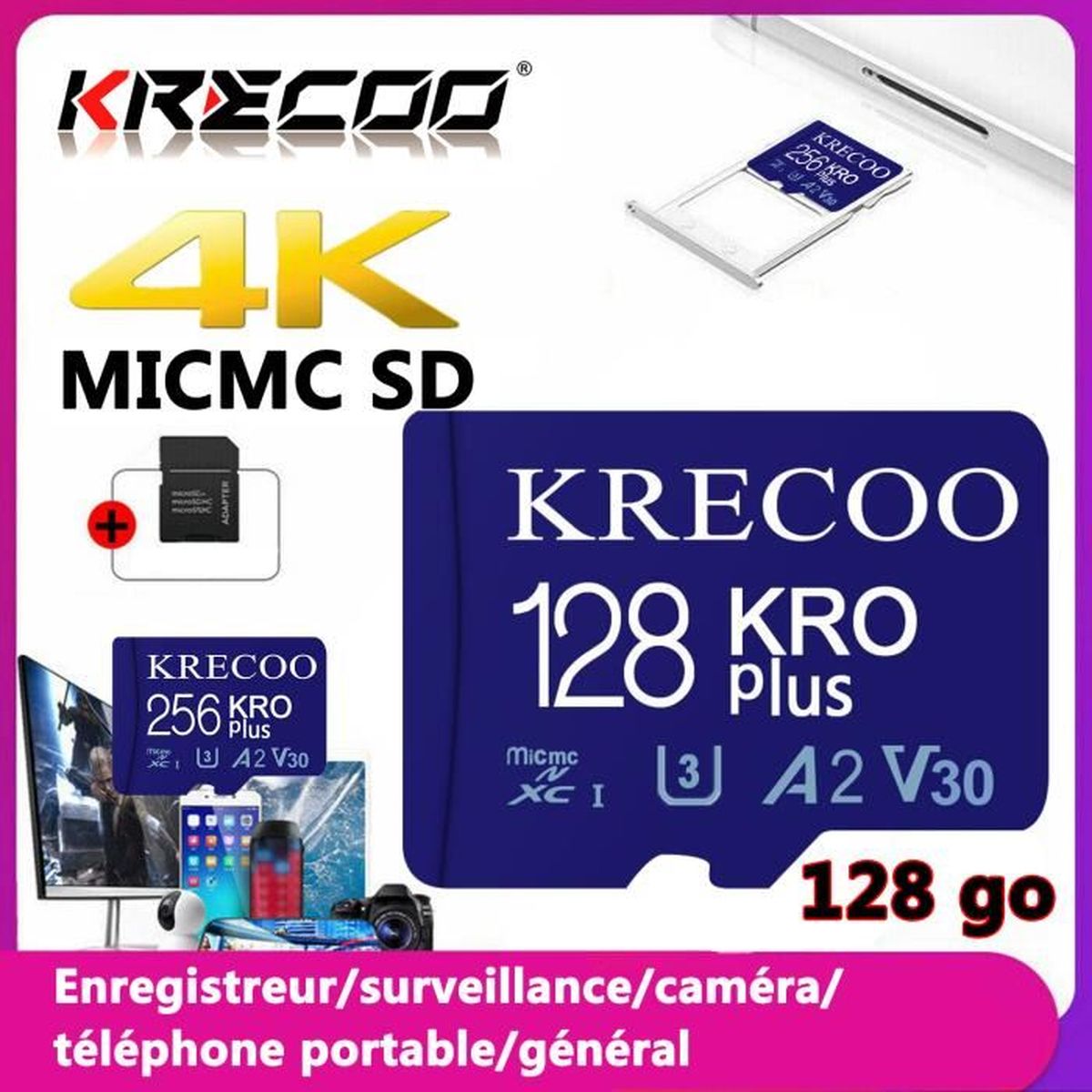 Carte Mémoire MicroSD 32 Go Olevo - Classe 10 - Pour Smartphone, Tablette, Appareil Photo