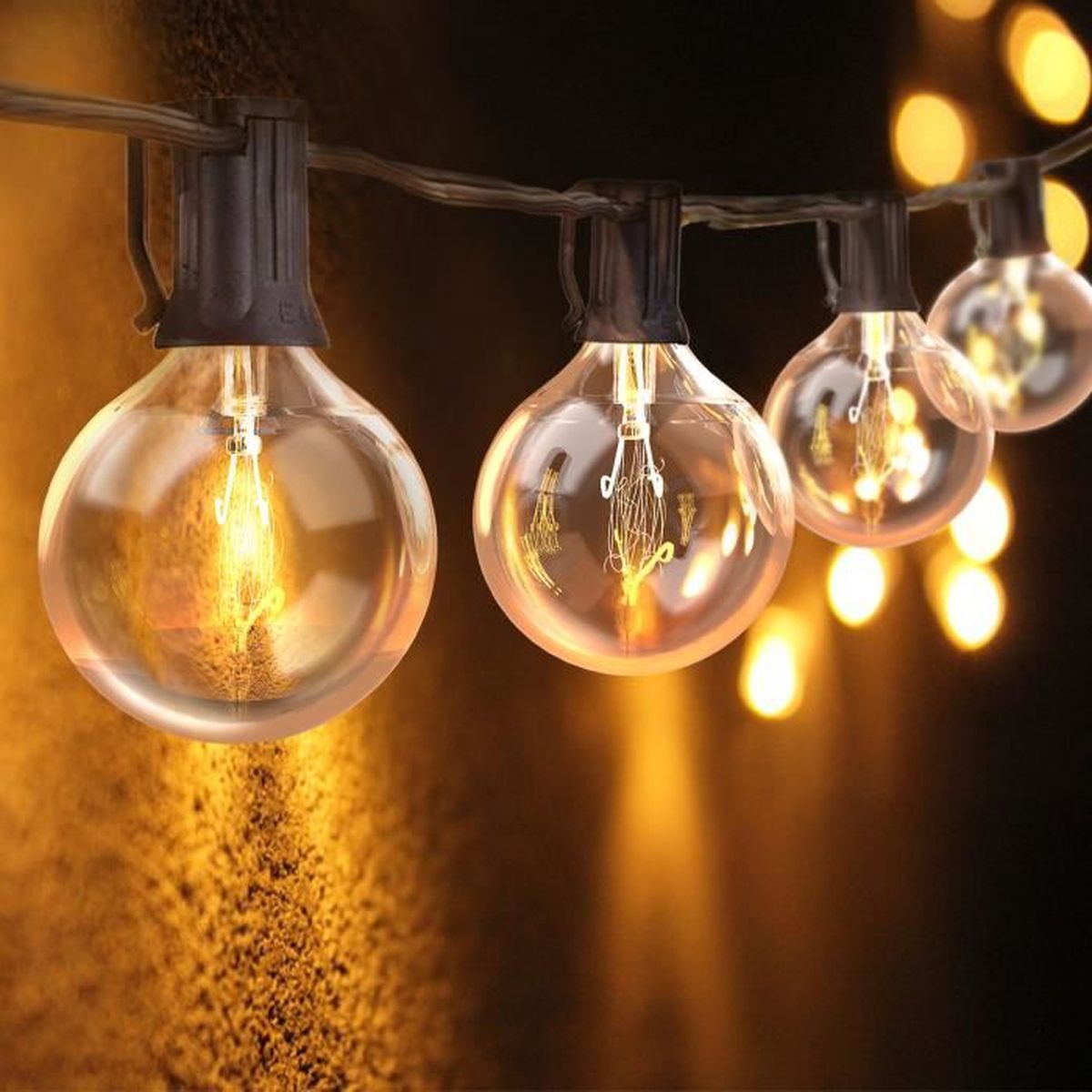 Guirlande Lumineuse Extérieur,Etanche/25 G40 Ampoules Blanc Chaud,7.62m