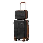 Kono Set de 2 Valises Cabine 55x38x24cm Ultra Légère Valises de Voyage à 4 roulettes + Serrure TSA&Portable Vanity Case Rigide,