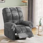 DRIPEX Fauteuil de Relax électrique en Velours Côtelé,Fauteuil Canapé Réglable 90 à 150° pour salon,chambres à coucher,Gris