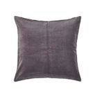 HOMESCAPES Housse de coussin en velours Gris foncé, 40 x 40 cm