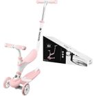 HyperMotion Draisienne Trottinette Enfant Evolutive 5 en 1 Jusqu'à 50 KG Poussoir Repose-pieds Selle Volant Réglable - CE Rose