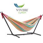 Hamac Double avec Support - Vivere - UHSDO8-26 - Coton Multicolore - 2 Personnes - 250 cm