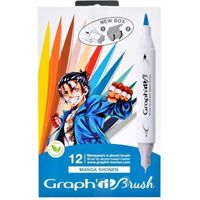 Set Manga Shonen de 12 marqueurs à alcool GRAPH'IT Brush & Extra fine