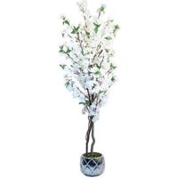 Amandier artificiel avec troncs naturels, idéal pour la décoration de la maison, arbre artificiel, fleur artificielle, plante artifi