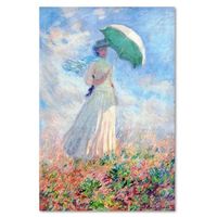 Tableau sur toile, Reproduction de la peinture de C. Monet - femme avec un parapluie tournée vers la droite (I-55337) 40x60 cm