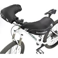 Gants de Guidon Hiver Coupe-vent Imperméable Réfléchissant pour VTT Vélo - ROCKBROS - Blanc/Noir-2 - Respirant
