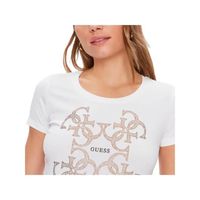 T shirt - Guess - Femme - logo 4G - Blanc - Coton