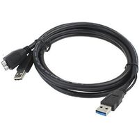 Câble Micro USB 3.0 en Y pour Disque Dur Externe - Splitter USB 3.0 - Wii U - 50 cm