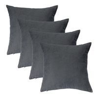 Lot de 4 coussins décoratifs pour canapé 40 x 40 cm taie d'oreiller avec rembourrage fermeture éclair cachée élégante gris foncé