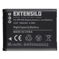 EXTENSILO Batterie compatible avec Samsung ST76, ST77, ST78, ST79, ST80, ST88, ST73, ST89 appareil photo, reflex numérique (700mAh,