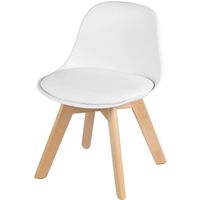 WOLTU Chaise enfant - Pieds en bois blanc - Scandinave - rembourré en PP+PU - (LxP)38x33x56cm