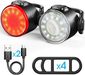 Ensemble d'éclairage de vélo, rechargeable par USB, éclairage