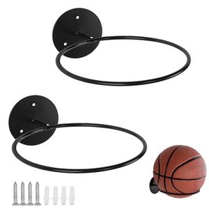 6 Supports Muraux Pour Ballon Noir – Rangez Foot, Basket, Volley Facilement Avec Vis Incluses