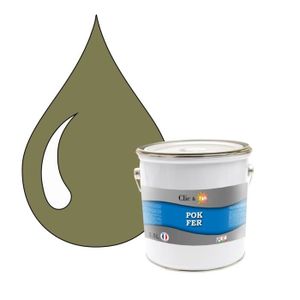 PEINTURE - VERNIS POK FER : Peinture glycéro Fer Antirouille métaux 2,5L - RAL 7002 Gris olive