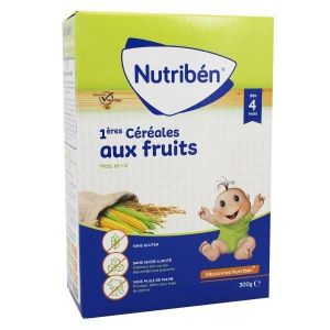 CÉRÉALES BÉBÉ Nutribén Premières Céréales aux Fruits +4m 300g