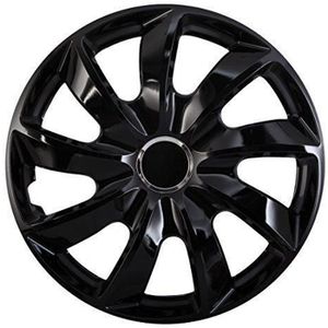 M.T.R. Lot De 4 Enjoliveurs TRM Noir/argenté Taille 13