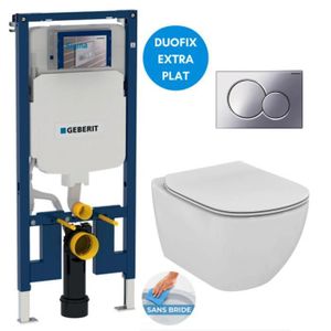 WC - TOILETTES Pack WC Bati-support Geberit extra-plat UP720 + WC