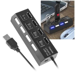 HUB INSTEN® Hub Multiprise 4 Ports USB 2.0 noir avec i