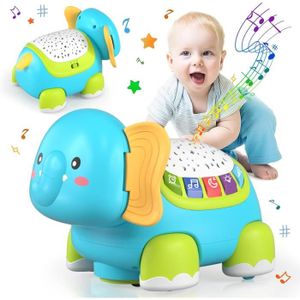 INSTRUMENT DE MUSIQUE Jouet Bébés 1 an, Jouet musical Bébé, Jouet de Éléphant Rampant avec Musique et Lumières, Cadeau d'anniversaire pour Bébé 6+ mois