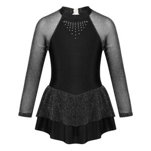IEFIEL Tutu Enfant Fille Justaucorps Gym Ballet Manche Longue Dentelle Robe De Patinage Danse Latin Classique V/êtement Danse Gymnastique Performance 5-14 Ans