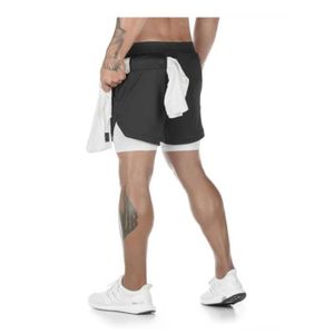 SHORT DE RUNNING Shorts de Running Camo Hommes 2 en 1 Double-couche