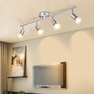 B.K.Licht plafonnier 2 spots LED orientables, 2 ampoules LED 3W GU10  fournies, 250lm par spot, blanc chaud 3000K, éclairage intérieur plafond LED  cuisine chambre salon : : Luminaires et Éclairage