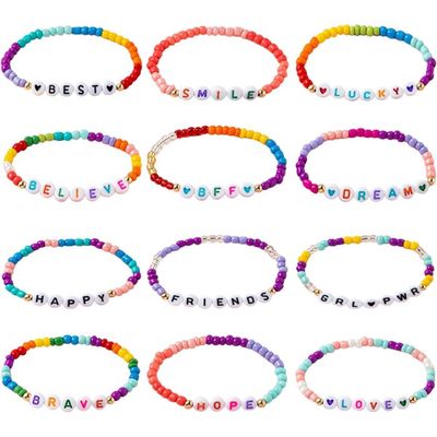 14 Bracelets D'amitié Enfant Avec Fleurs Séchées – Réglables – Multicolores – Cadeau Anniversaire Ou Fête – Filles Et Garçons