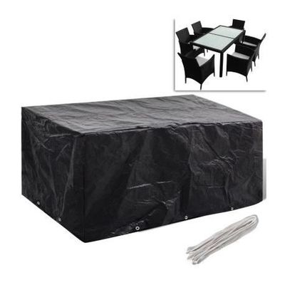 Housse Ronde Imperméable Pour Meubles De Jardin 190x80 Cm – Protection Tout Temps Anti-UV, Neige & Pluie, Tissu 600D Gris Robuste