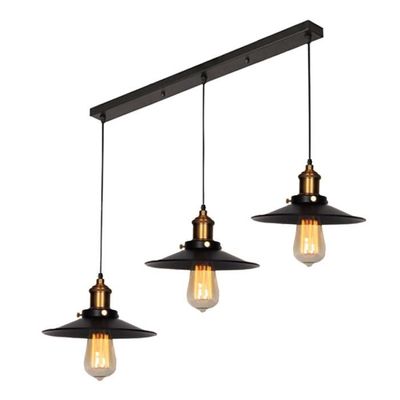 Metal Suspension Luminaire Industrielle 3 Lampes Design E27