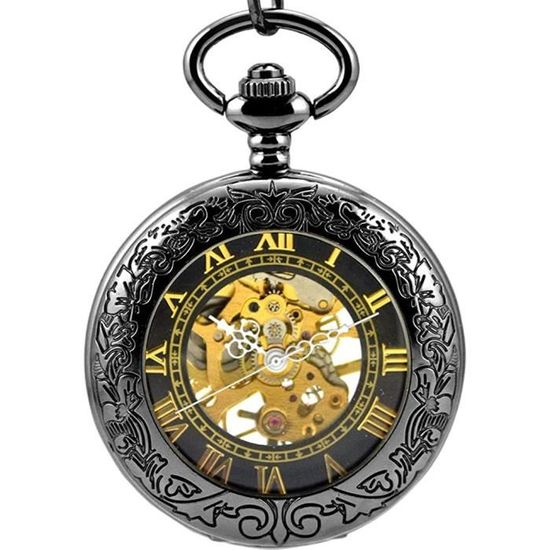 ManChDa Montre de Poche Homme Montre a Gousset Avec Chaîne Montres de Poche Mécanique à Remontage Manuel Gravées Steampunk Antique Élégant Chiffres Romains pour Homme Montre Gousset Argent ManChDa Montre de Poche Homme Montre a Gousset Avec Chaîne Montres de Poche Mécanique à Remontage Manuel Gravées Steampunk Antique Élégant Chiffres Romains pour Homme Montre Gousset Argent
