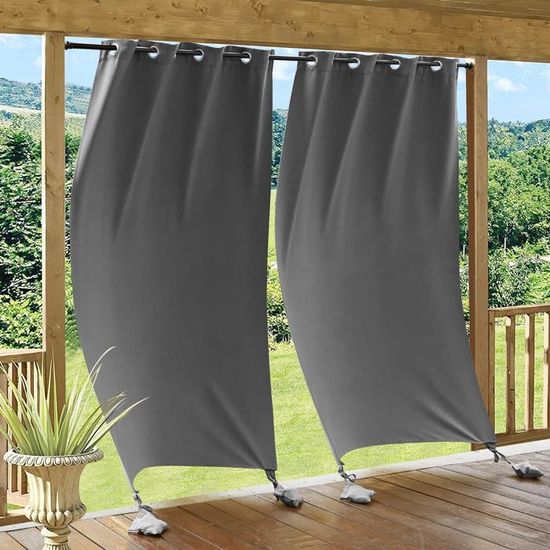 Mingfuxin Rideaux Extérieur Imperméables Coupe-Vent Avec Oeillets - Isolation Thermique Occultants
