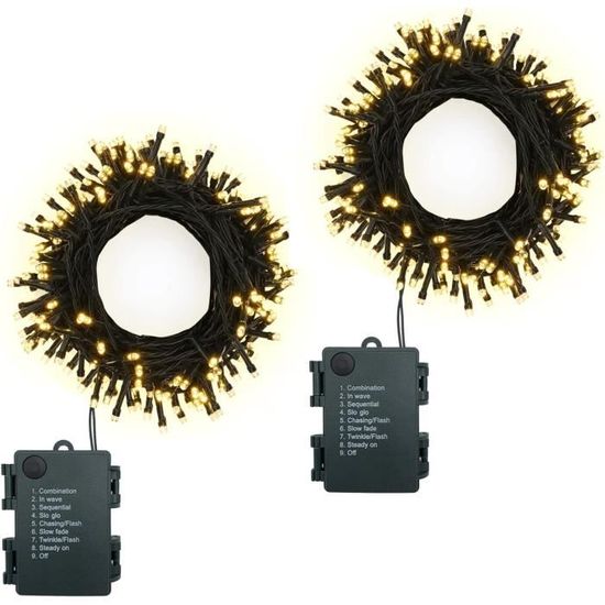 LOT DE 2 bandes lumineuses en pi LED imperm ables et l gantes pour
