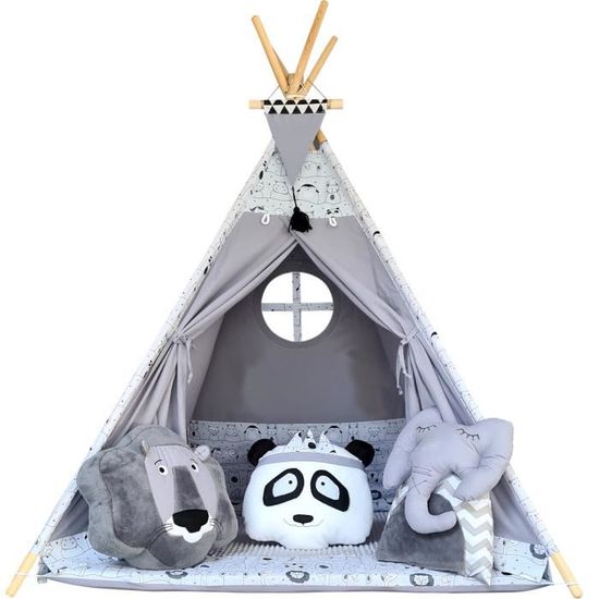 Tente de jeu pour enfants - Tipi - izabell - Pour l'intérieur et l'extérieur - Fenêtre et accessoires SAFARI