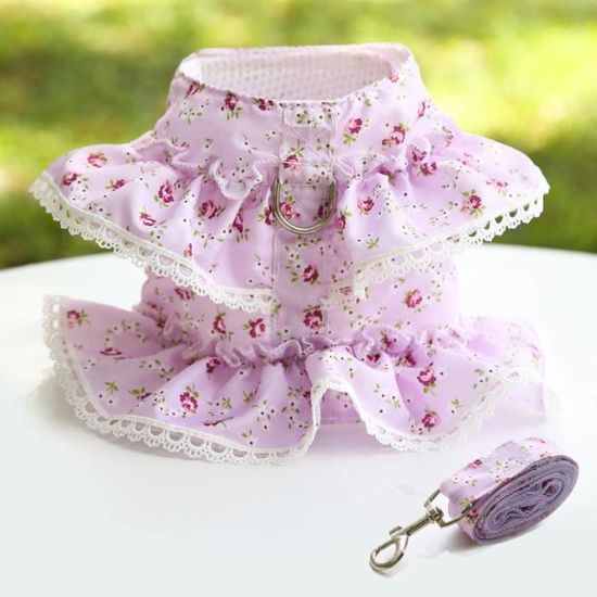 Harnais Et Laisse De Mariage Pour Chien Avec Fleur - Dentelle Réglable Anti-traction Pour Grands Chiens - 5