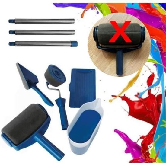 8pcs Kit Rouleau de Peinture Paint Runner Pro Roller Brush Outil
