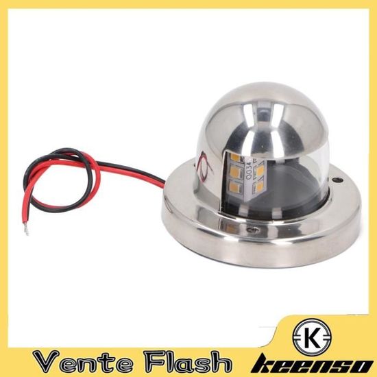 2 Feux De Navigation LED Pour Bateau - 12V DC - Vert + Rouge - Acier Inoxydable - IP67 étanche - Montage Sur Pont