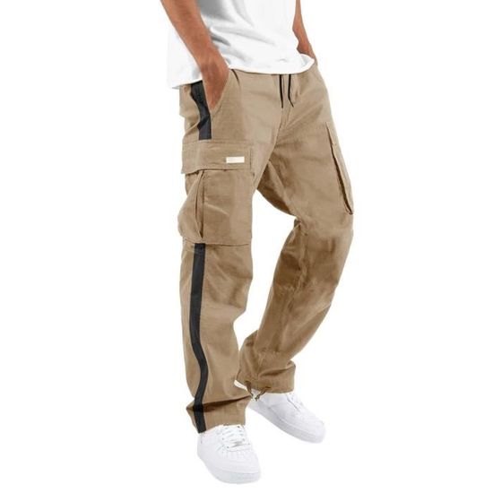 Pantalon Cargo Homme - Marque - Modèle - Vert - Coupe Décontractée - Poches Fonctionnelles Vert